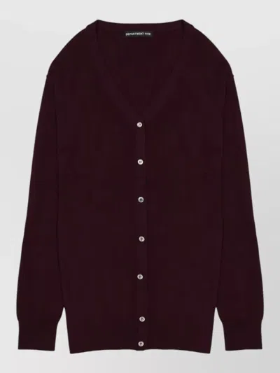 Department Five Merino Wool College Style Cardigan V Neckline In Brown