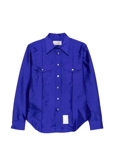 Department Five Military-style Button-down Shirt In Blue