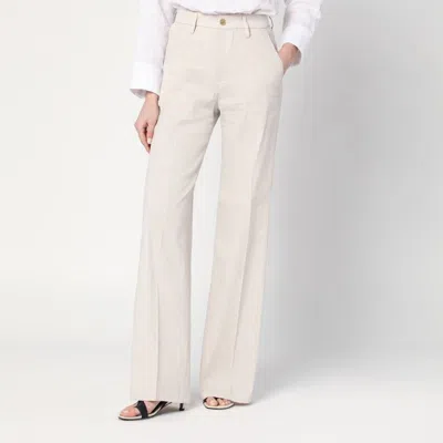 Department Five Misa Grey Mélange Trousers In Linen Blend