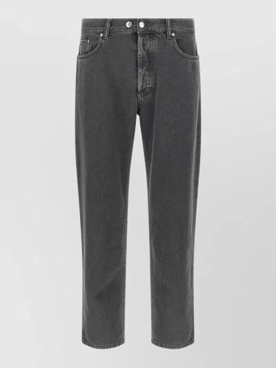 Department Five Musso Jeans Straight Cut Five Pocket Belt Loops In Gray