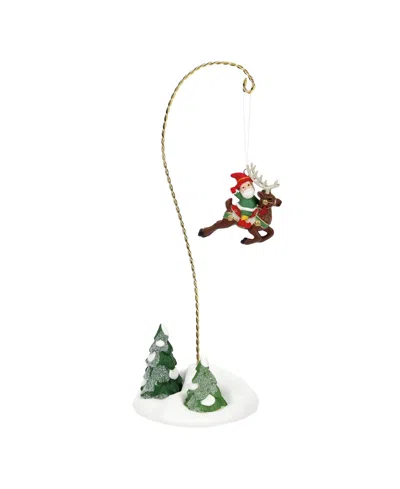Department Five North Pole Village Elf Testflight Aerial, Set Of 2 In White
