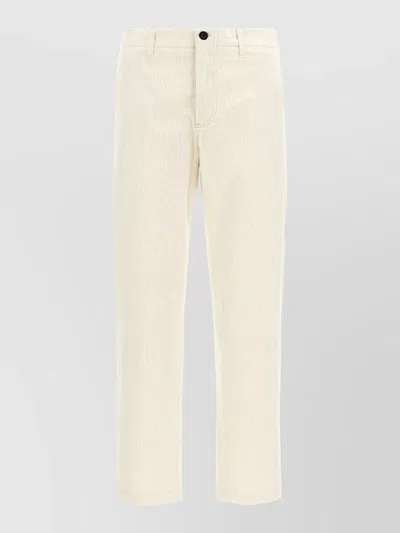Department Five Off Trousers Ribbed Texture Belt Loops Pockets In White