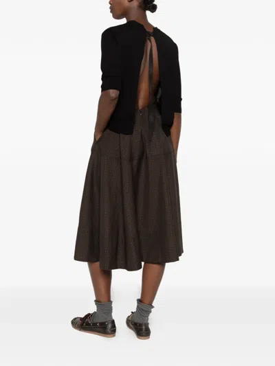 Department Five Open-back Ribbon-tie Sweater In Black