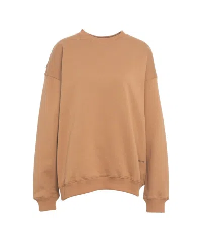 Department Five Oversized Virginex Sweatshirt With Ribbed Detailing And Zipper Back In Brown