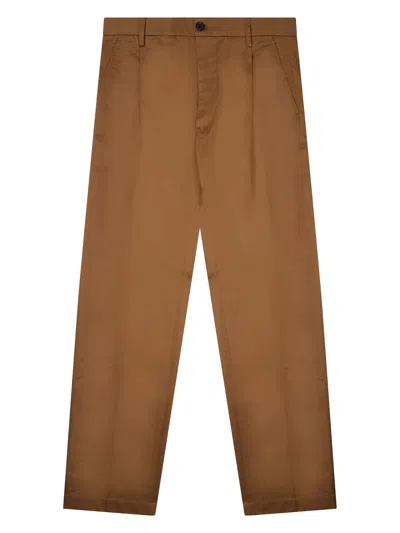 Department Five Gin Pleated Straight-leg Trousers In Brown