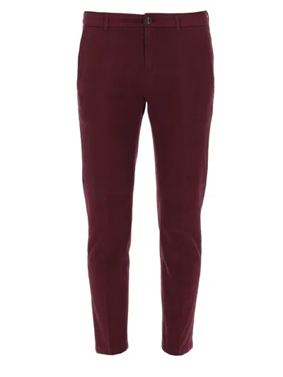 Department Five Pantalone In Cotone In Burgundy