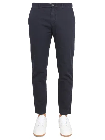 Department Five Trousers With Logo Patch In Blue