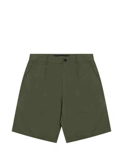 Department Five Patrick Cotton Blend Flat Front Shorts In Green