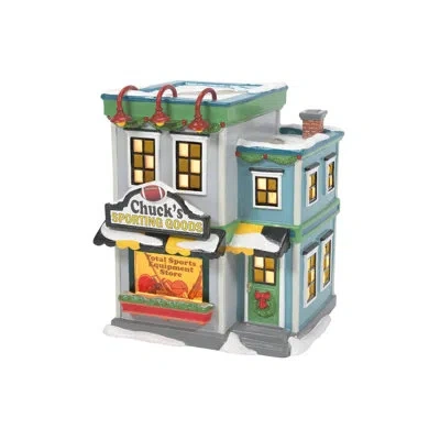 Department Five Peanuts Village Chuck's Sporting Goods Building 6.8in H In Blue;green;gray