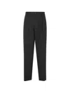 Department Five Wide Leg Pleated Technical Drill Pants In Black