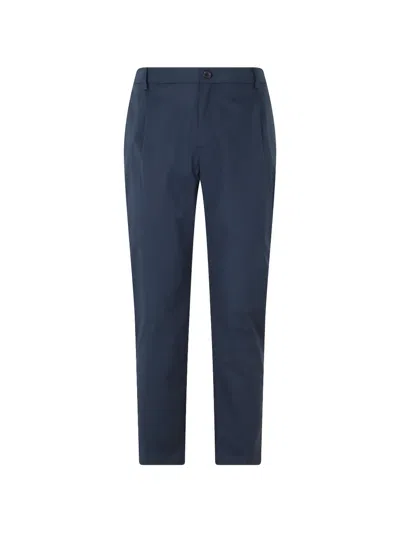 Department Five Pleated Flap-pocket Chino Trousers In Blue