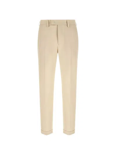 Department Five Pleated Logo-patch Trousers In Neutral