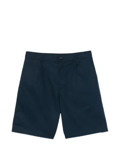 Department Five Pleated Poplin Shorts In Blue