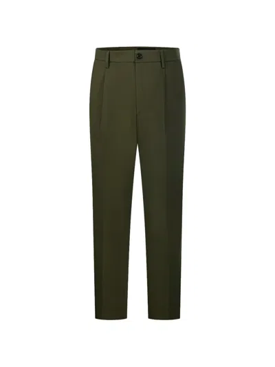 Department Five Pleated Straight-leg Trousers In Green