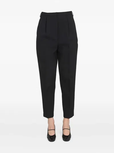 Department Five Cropped Pants With Concealed Front Closure In Black