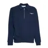 Department Five Polo Collar Pullover With Half-zip Closure In Blue