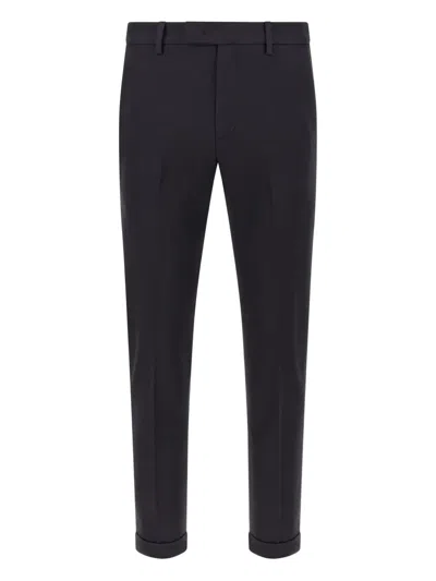 Department Five Pressed-pleat Turn-up Trousers In Black
