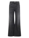 Department Five Wide-leg Black Denim Jeans With Medium Rise In Multi