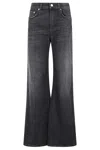 Department Five Wide-leg Black Denim Jeans With Medium Rise In Nero