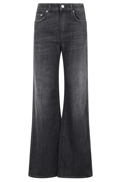 Department Five Wide-leg Black Denim Jeans With Medium Rise