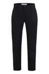 Department Five Solid Color Stretch Cotton Prince Chino Pants In Black