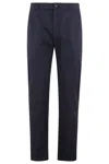 Department Five Prince Chino Slim Crop Piquet In Blu Navy
