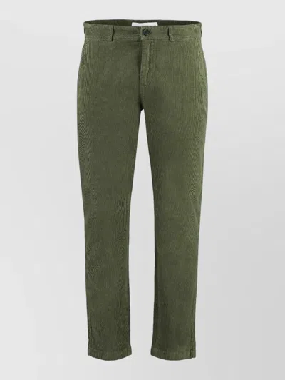 Department Five Prince Corduroy Chino Trousers Belt Loops In Green