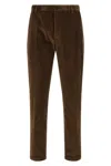 Department Five Pleat Logo-patch Trousers In Brown
