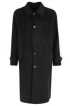 Department Five Single-breasted Wool Coat With Shirt Collar And Button Closure In Black