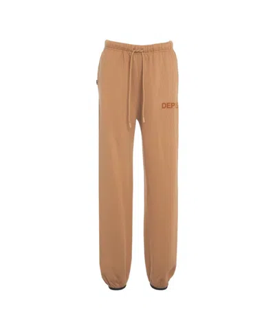 Department Five Relaxed Fit Jogging Pants With Elastic Waistband And Logo Print In Brown