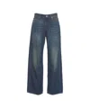 Department Five Relaxed Fit Wide Leg Denim Jeans With Distinctive Detail In Blue