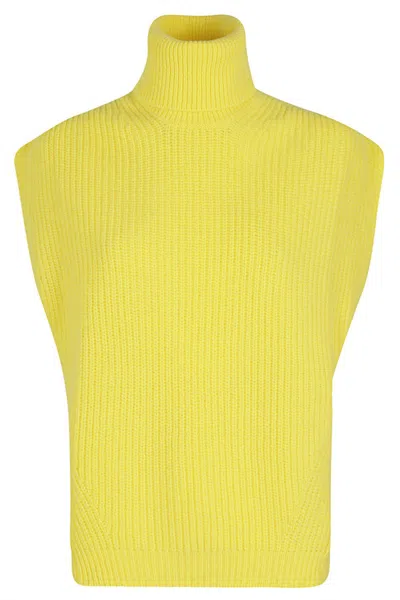 Department Five Ribbed High Neck Sleeveless Wool Vest