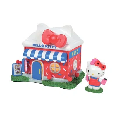 Department Five Sanrio Hello Kitty Village Hello Kitty's Store Lit Village Building And Figurine Set, 2 Pieces In Blue;white;red