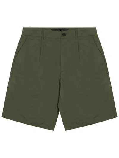 Department Five Patrick Cotton Blend Flat Front Shorts In Green