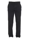 Department Five Solid Color Stretch Cotton Prince Chino Pants In Black