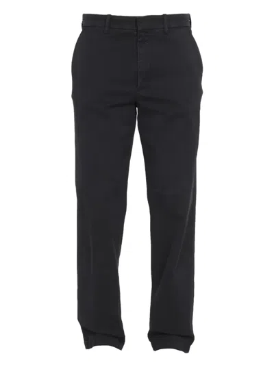 Department Five Solid Color Stretch Cotton Prince Chino Pants In Black