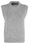 Department Five Sleeveless Knitted Vest With Ribbed Piping In Animal Print