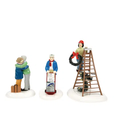 Department Five Snow Village Friends And Neighbors, Set Of 3 In Multi