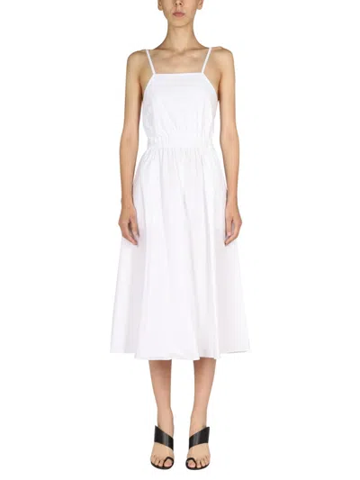 Department Five Square Neck Mini Dress With Lace-up Back In White