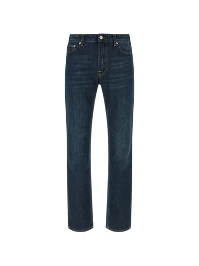 Department Five Stonewashed Contrast Stitching Jeans In Blue