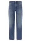 Department Five Straight Leg Stonewashed Denim Jeans With Classic Fit In Blue