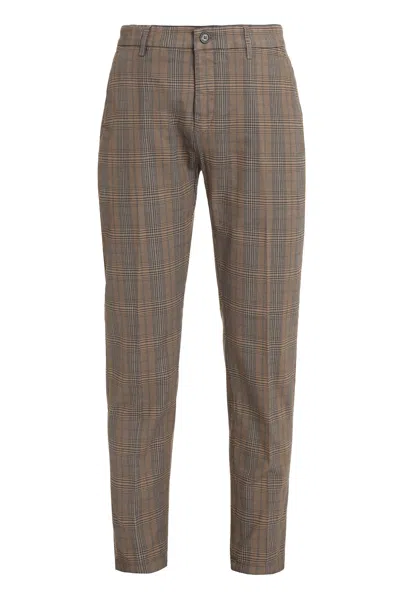 Department Five Stretch Cotton Chino Trousers In Gray
