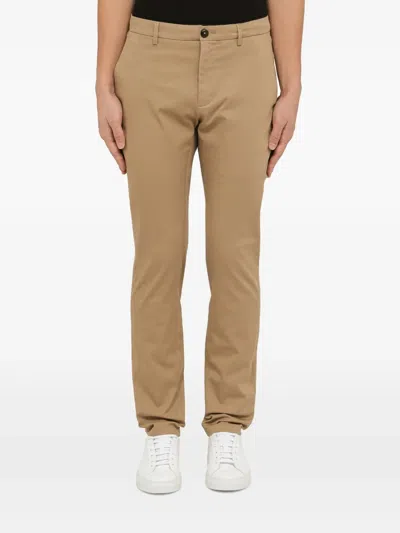 Department Five Department 5 Slim Fit Chino Trousers With Wide Front Pleats In Brown