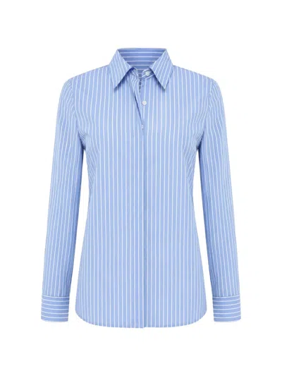 Department Five Striped Long-sleeve Shirt In Blue