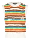 Department Five Patty Cropped Knit Striped Sleeveless Top In Multi
