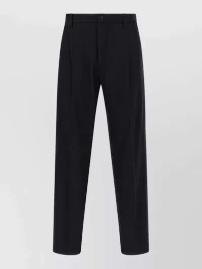 Department Five Tailored Gin Pants Belt Loops Pleated In Black