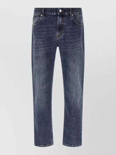 Department Five Talk Denim Five Pocket Pants Belt Loops In Blue