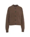 Department Five Textured Knit Cardigan With Round Neckline And Button Closure In Brown