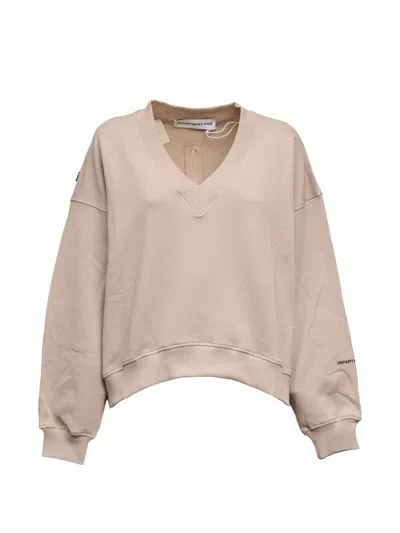 Department Five V-neck Zip Sweatshirt In Brown
