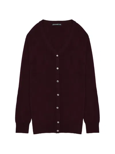 Department Five Merino Wool College Style Cardigan V Neckline In Brown